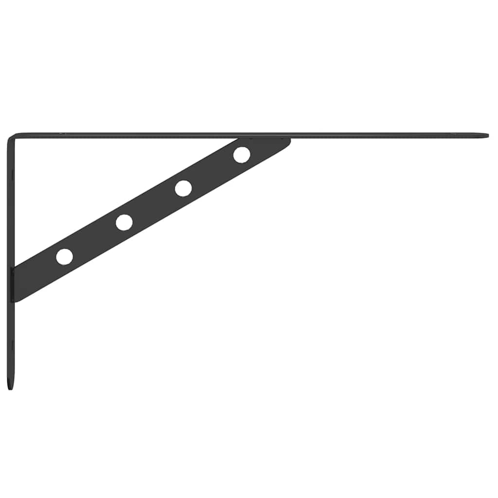 Suporturi rafturi 4 buc. 30x2,5x15,5 cm negru oțel inoxidabil GartenMobel Dekor