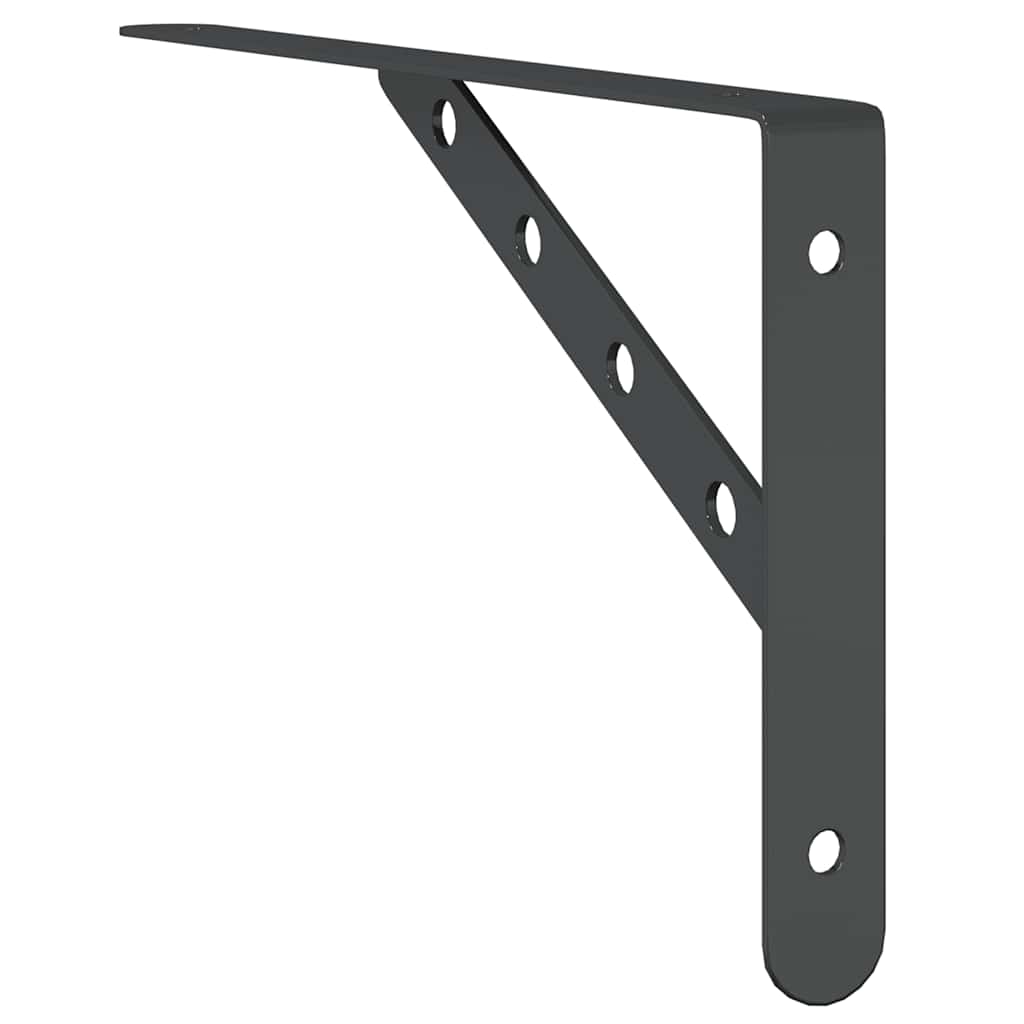 Suporturi rafturi 4 buc. 30x2,5x15,5 cm negru oțel inoxidabil GartenMobel Dekor