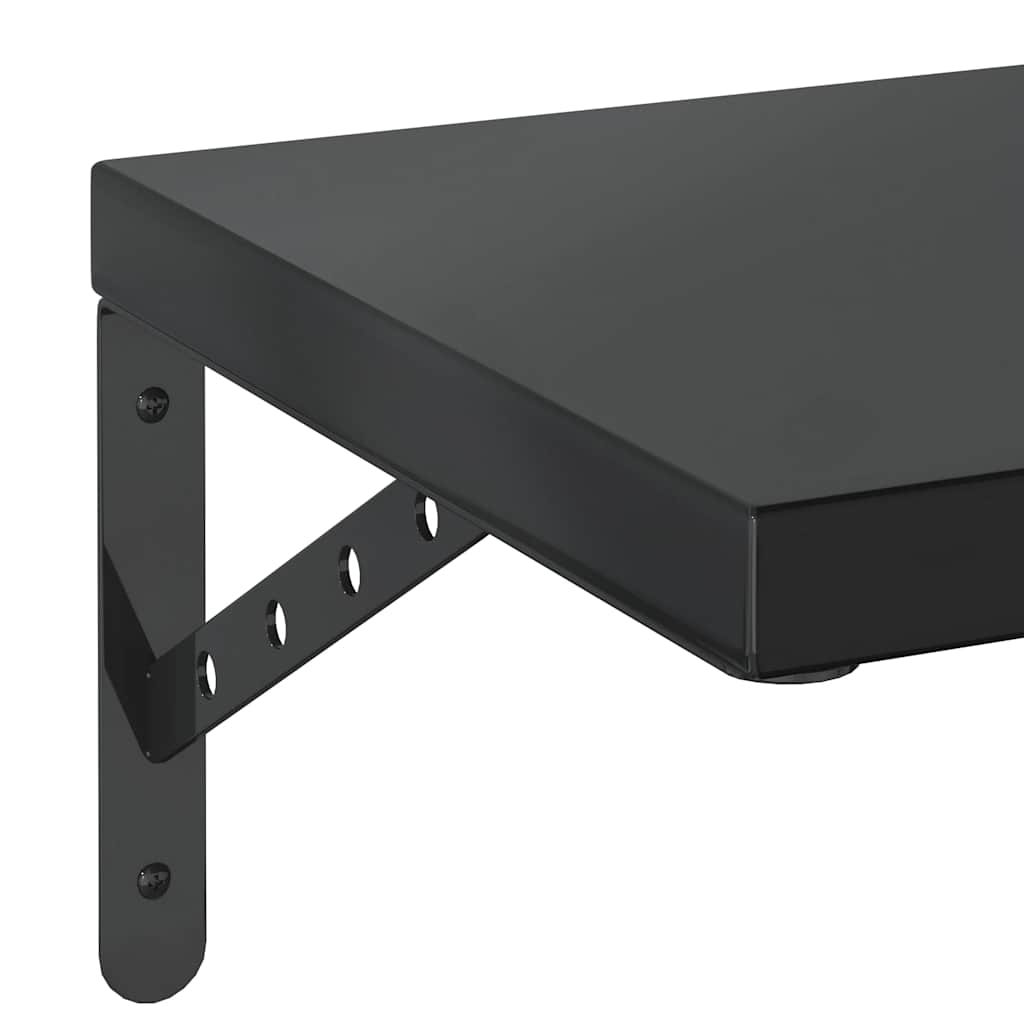 Rafturi de perete 2 buc., 100x30 cm, negru oțel inoxidabil GartenMobel Dekor