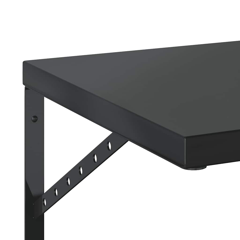 Rafturi de perete 2 buc., 100x40 cm, negru oțel inoxidabil GartenMobel Dekor