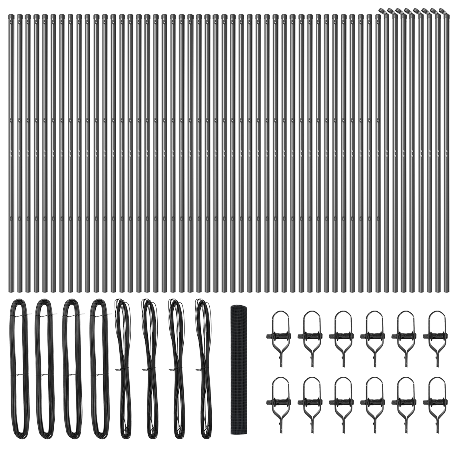 Fencing cu Fume Sudate cu 13 Posturi Gri 1x100 m Oțel GartenMobel Dekor