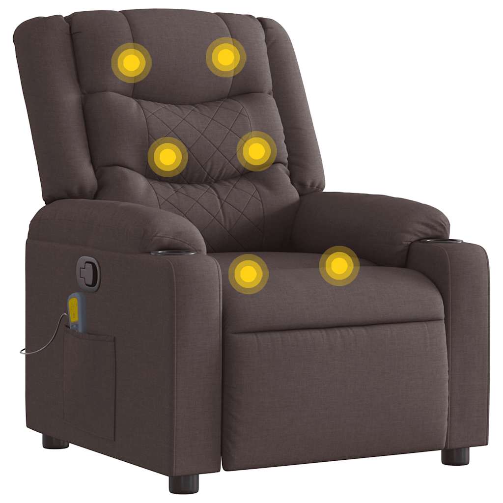 Fotoliu de masaj rabatabil, maro închis, material textil GartenMobel Dekor