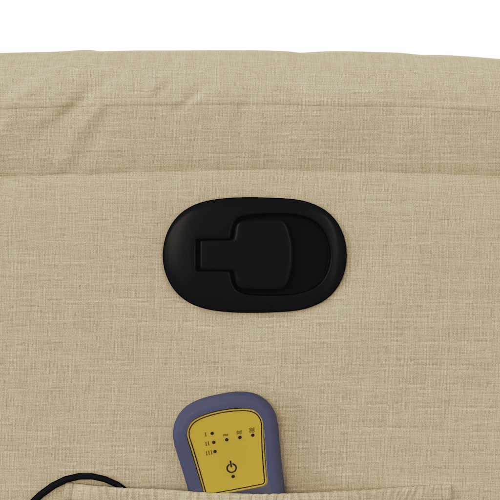 Fotoliu rabatabil de masaj, crem, material textil GartenMobel Dekor