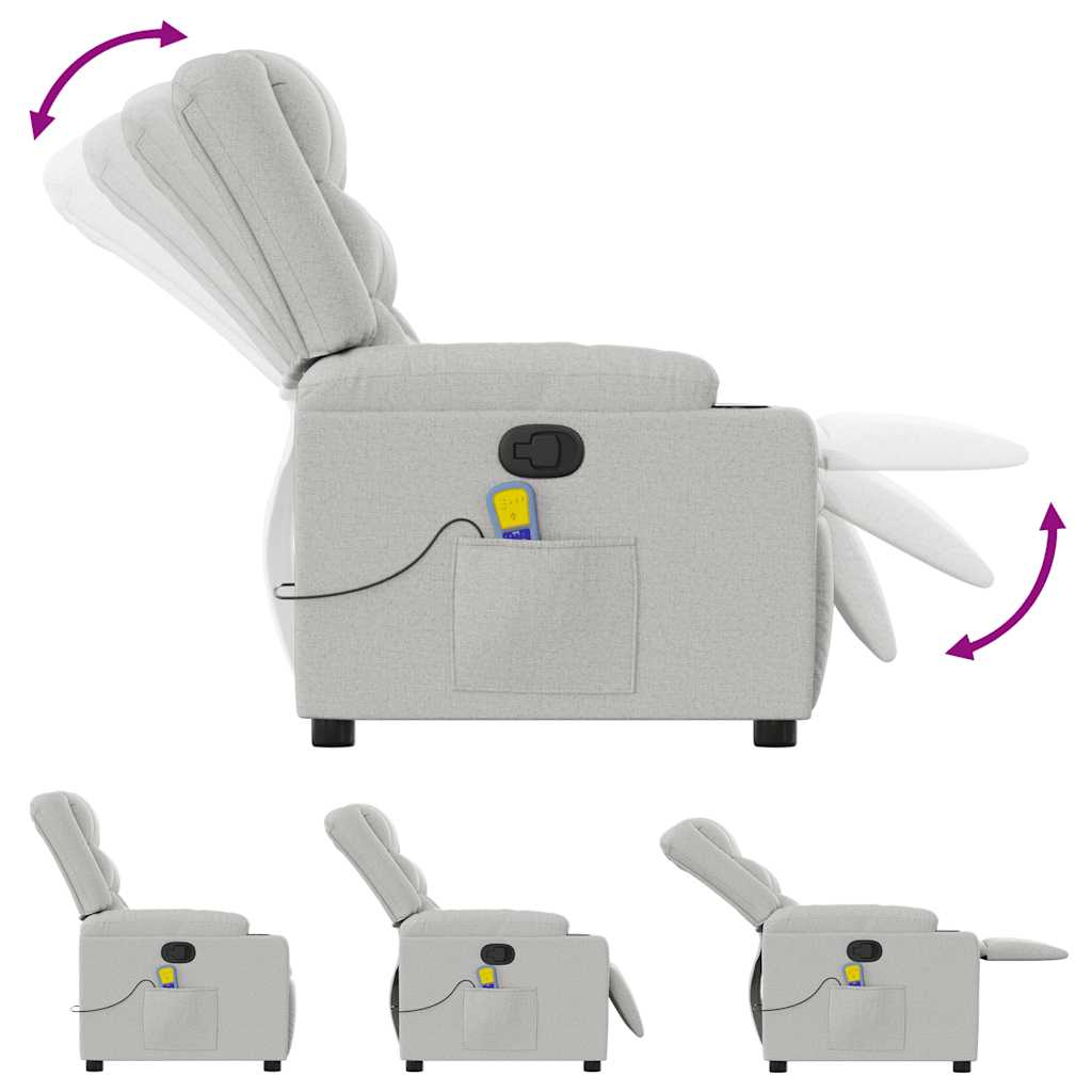 Scaun de masaj cu țesătură gri nor GartenMobel Dekor