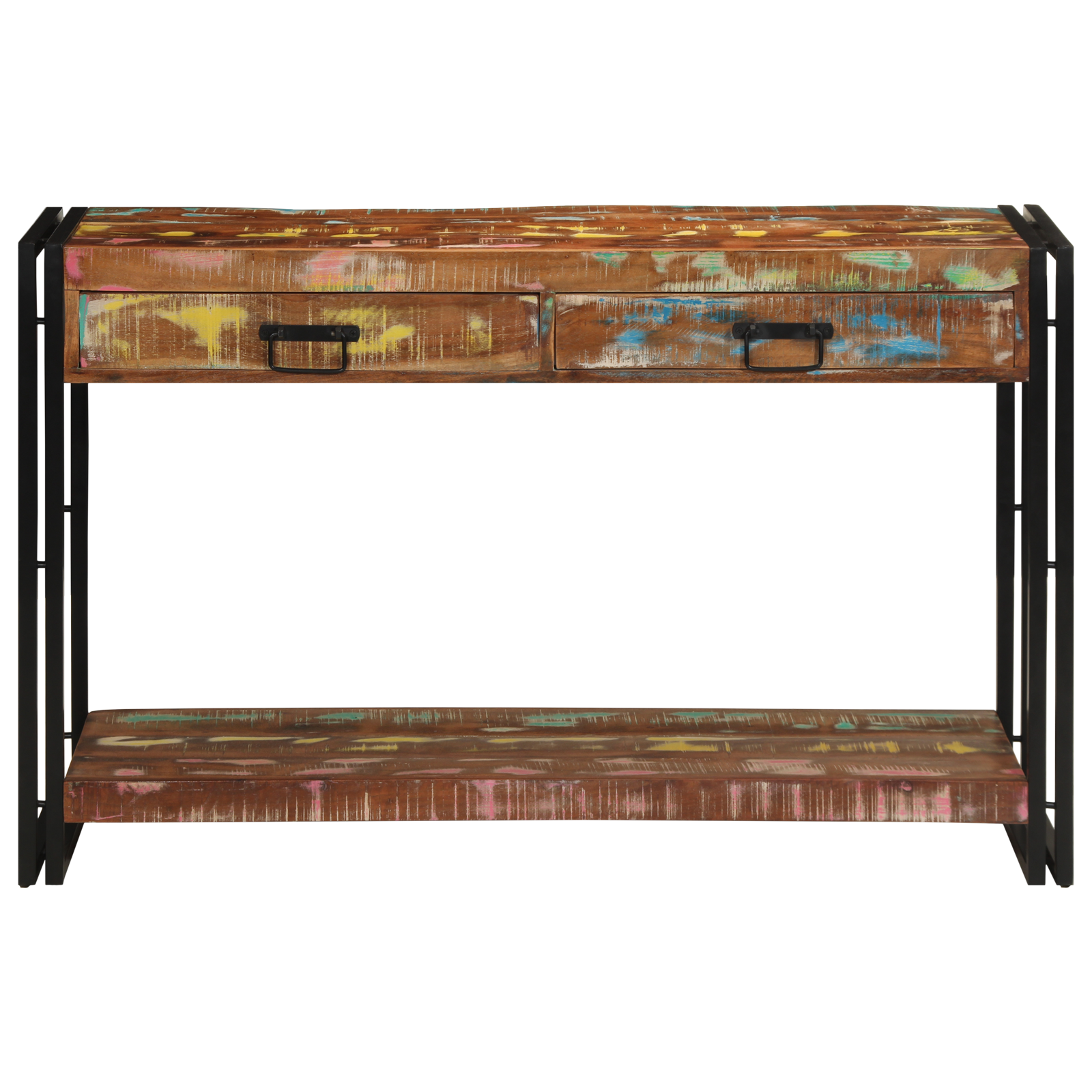 Masă de consolă Multicolor 120x33x75 cm Lemn masiv recuperat GartenMobel Dekor