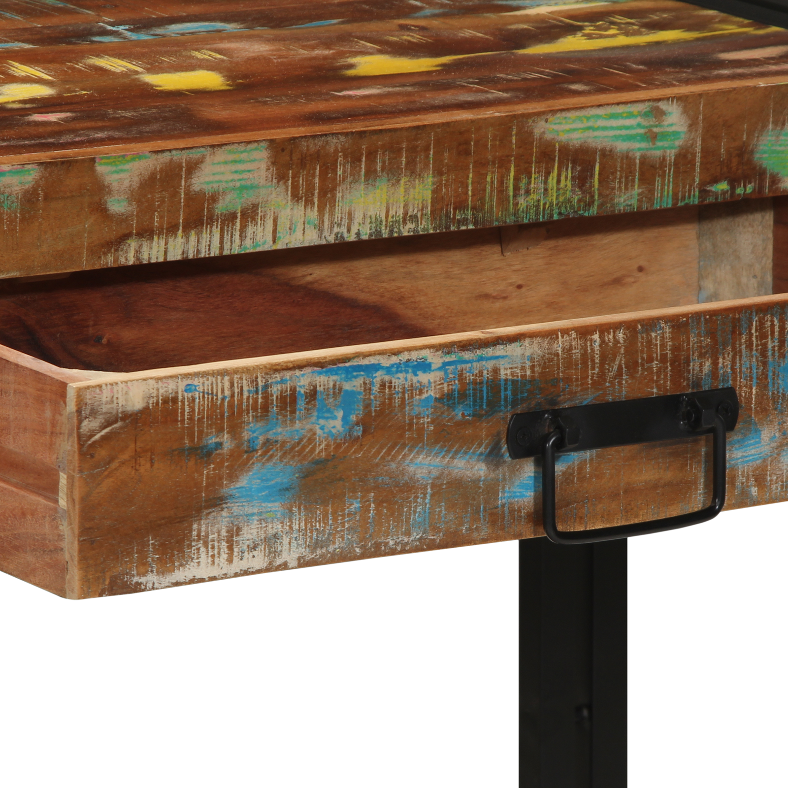 Masă de consolă Multicolor 120x33x75 cm Lemn masiv recuperat GartenMobel Dekor