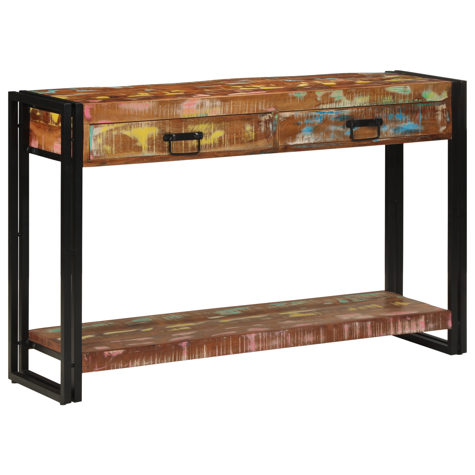 Masă de consolă Multicolor 120x33x75 cm Lemn masiv recuperat GartenMobel Dekor