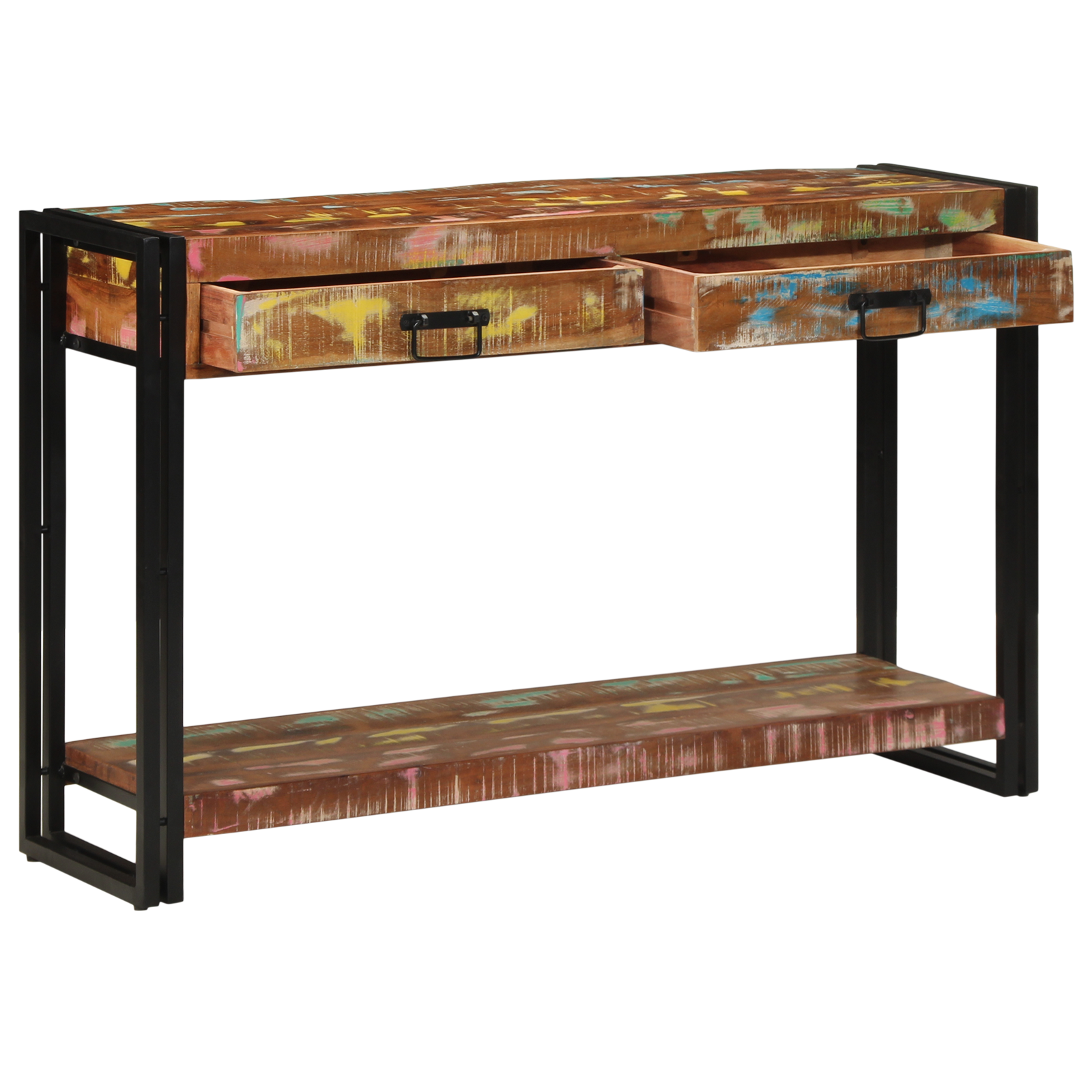 Masă de consolă Multicolor 120x33x75 cm Lemn masiv recuperat GartenMobel Dekor