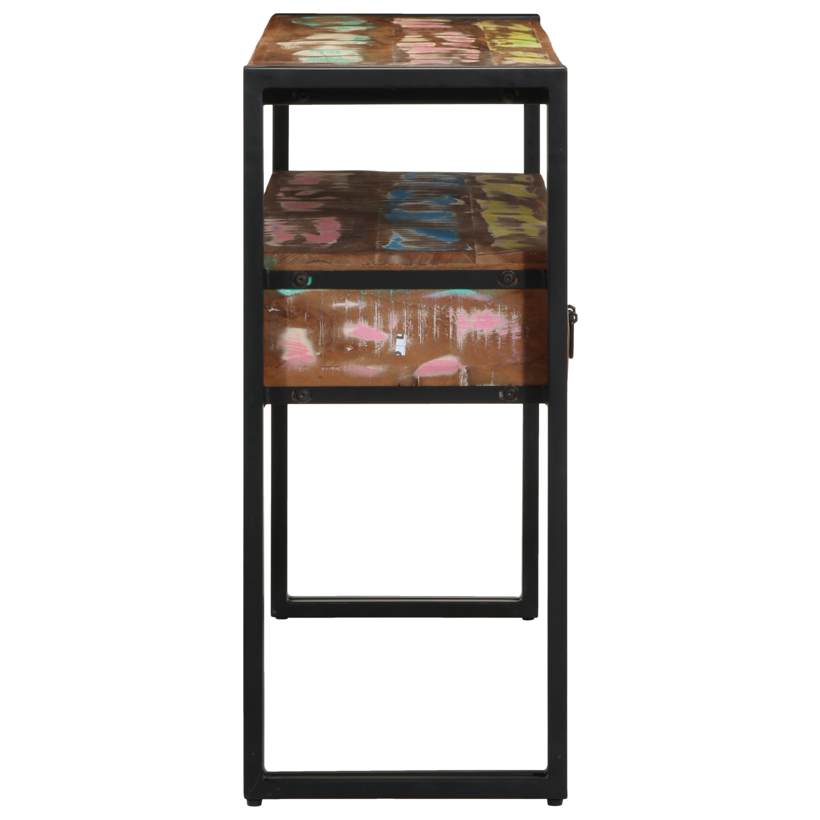 Mese Laterale Multicolore 120x33x75 cm Lemn Recuperat și Metal GartenMobel Dekor