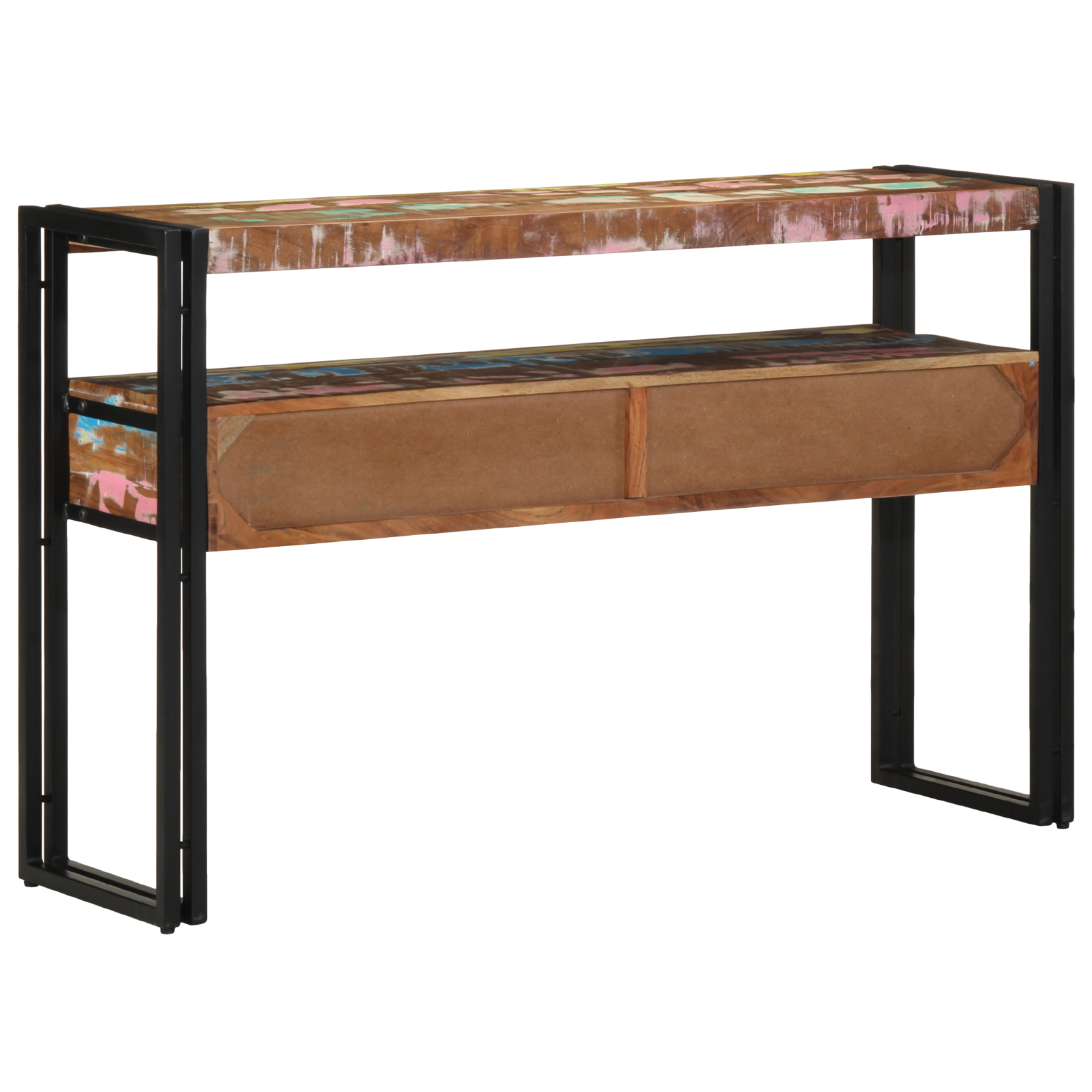 Mese Laterale Multicolore 120x33x75 cm Lemn Recuperat și Metal GartenMobel Dekor
