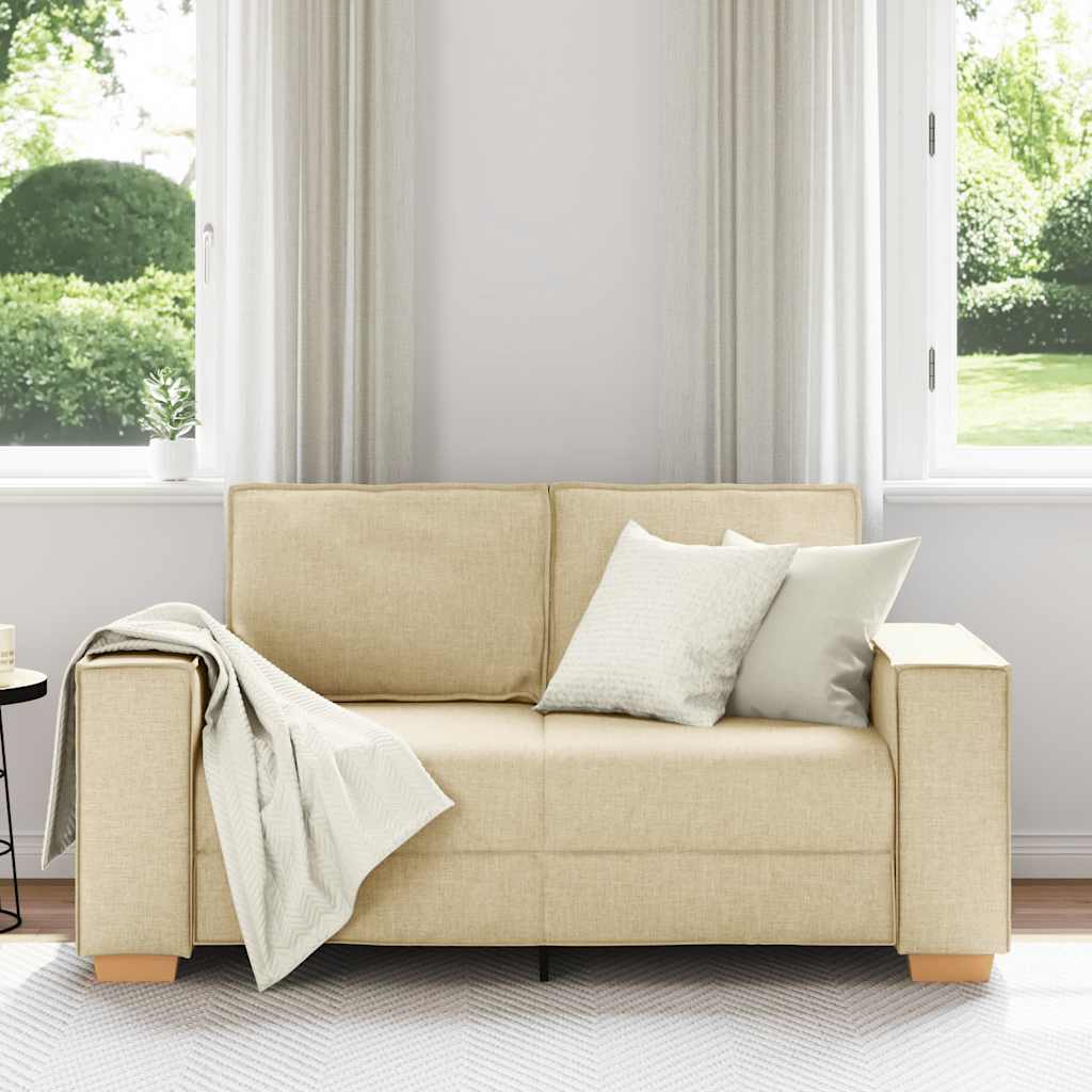 Canapea cu 2 locuri, crem, 120 cm, material textil GartenMobel Dekor