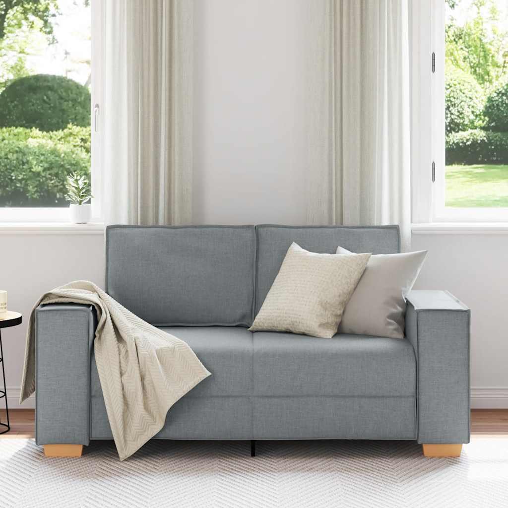 Canapea cu 2 locuri, gri deschis, 120 cm, material textil GartenMobel Dekor