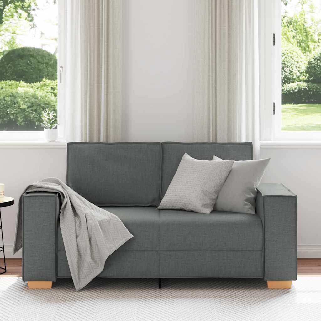 Canapea cu 2 locuri, gri închis, 120 cm, material textil GartenMobel Dekor