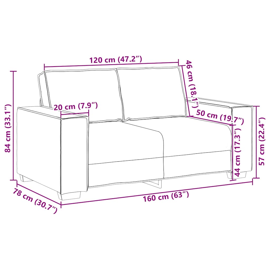 Canapea cu 2 locuri, in, 120 cm GartenMobel Dekor