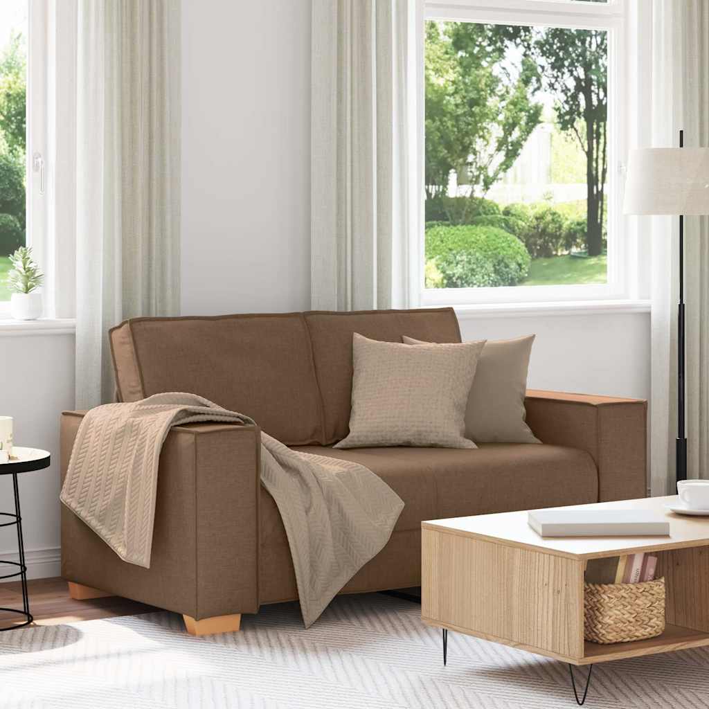 Canapea cu 2 locuri, maro, 120 cm, material textil GartenMobel Dekor