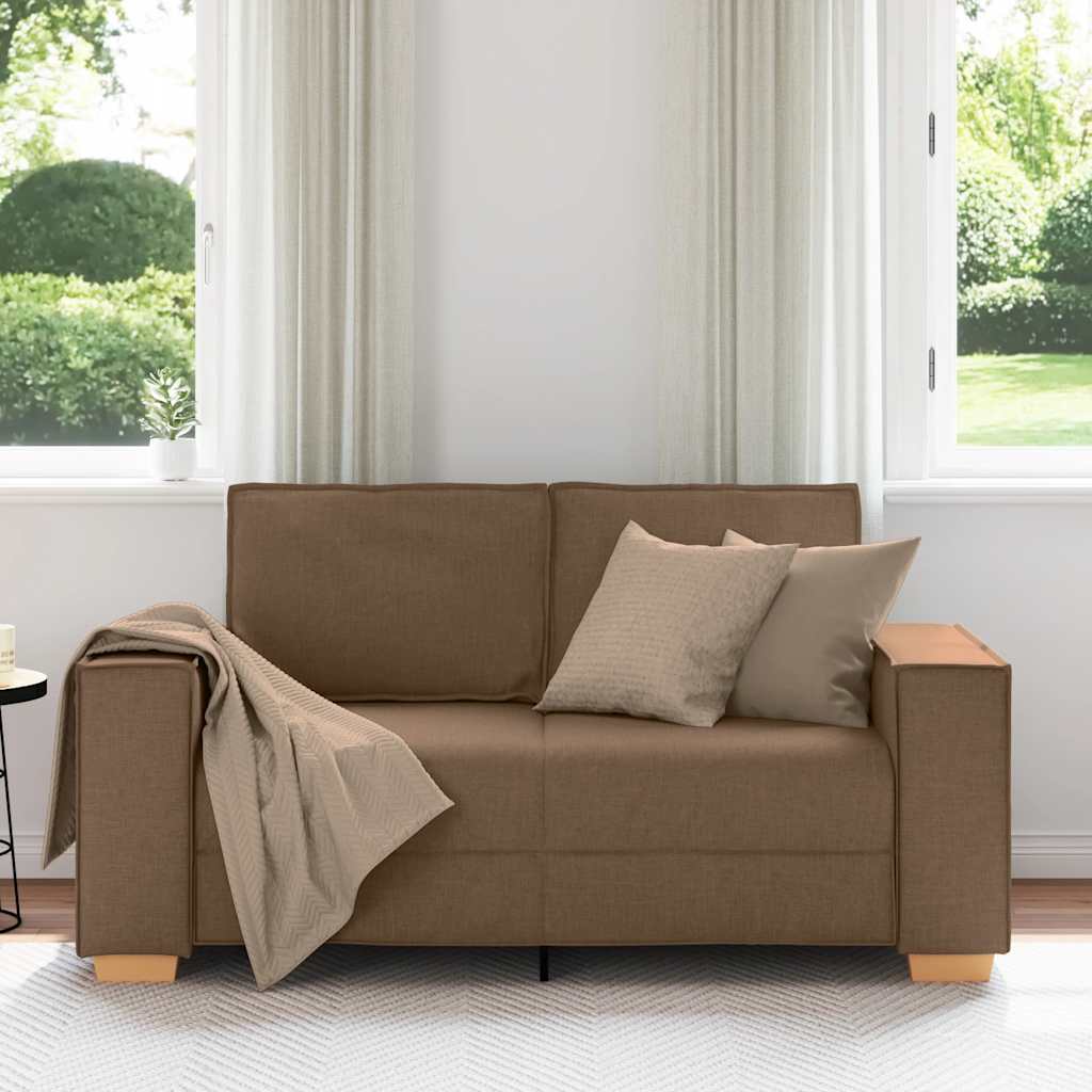 Canapea cu 2 locuri, maro, 120 cm, material textil GartenMobel Dekor