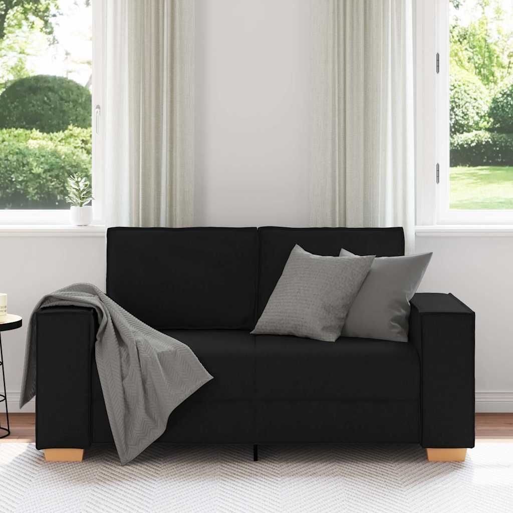 Canapea cu 2 locuri, neagră, 120 cm, material textil GartenMobel Dekor