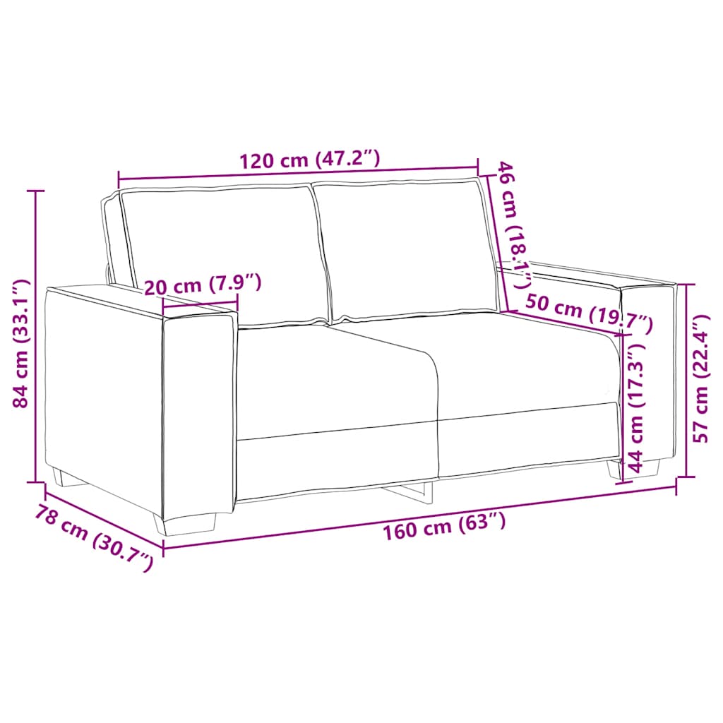 Canapea cu 2 locuri, verde închis, 120 cm, material textil GartenMobel Dekor