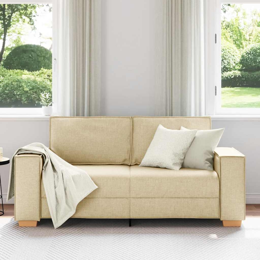 Canapea cu 2 locuri, crem, 140 cm, material textil GartenMobel Dekor