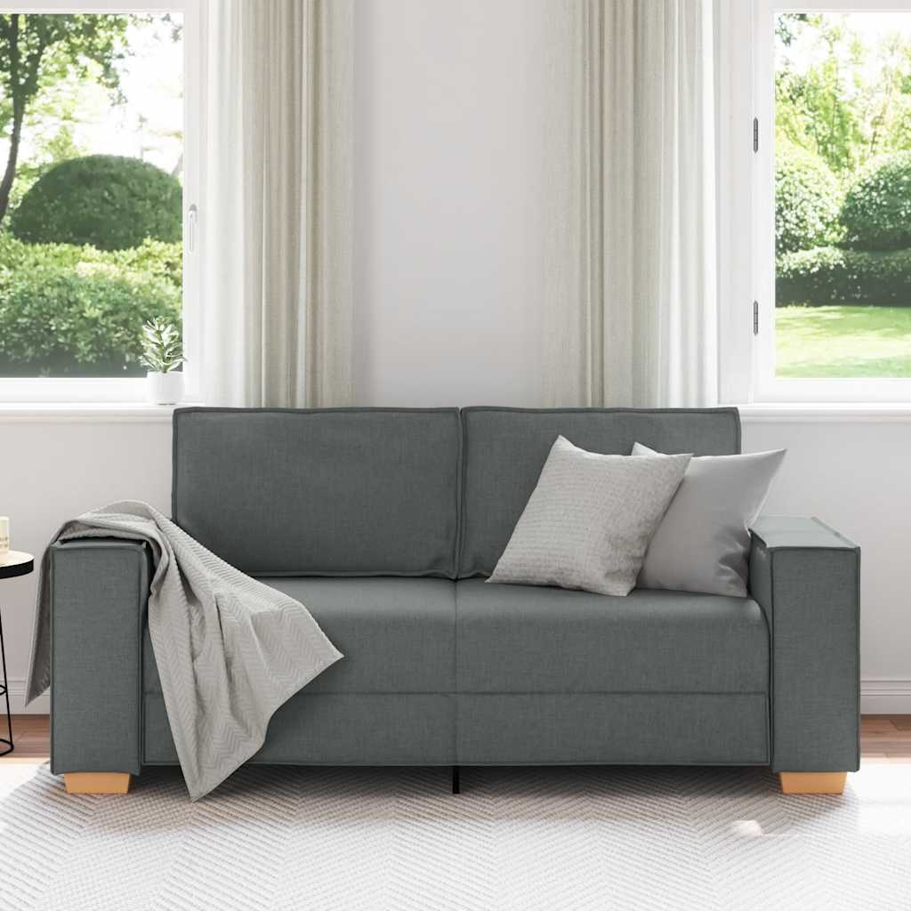 Canapea cu 2 locuri, gri închis, 140 cm, material textil GartenMobel Dekor
