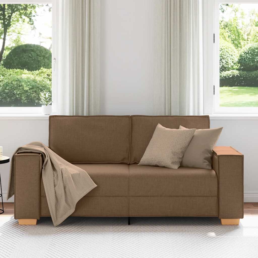 Canapea cu 2 locuri, maro, 140 cm, material textil GartenMobel Dekor