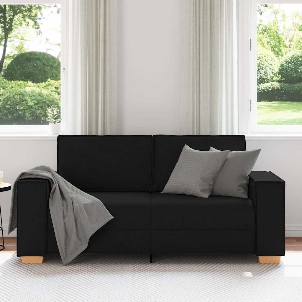 Canapea cu 2 locuri, neagră, 140 cm, material textil GartenMobel Dekor