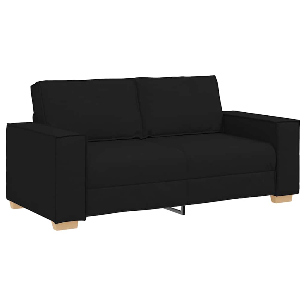 Canapea cu 2 locuri, neagră, 140 cm, material textil GartenMobel Dekor