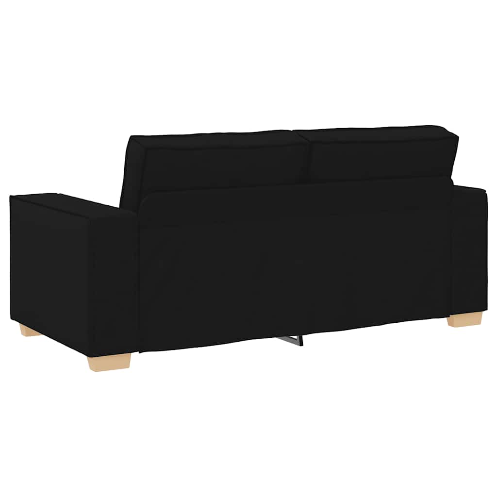 Canapea cu 2 locuri, neagră, 140 cm, material textil GartenMobel Dekor