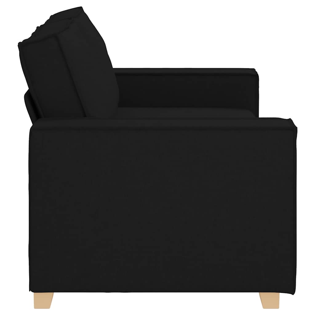 Canapea cu 2 locuri, neagră, 140 cm, material textil GartenMobel Dekor