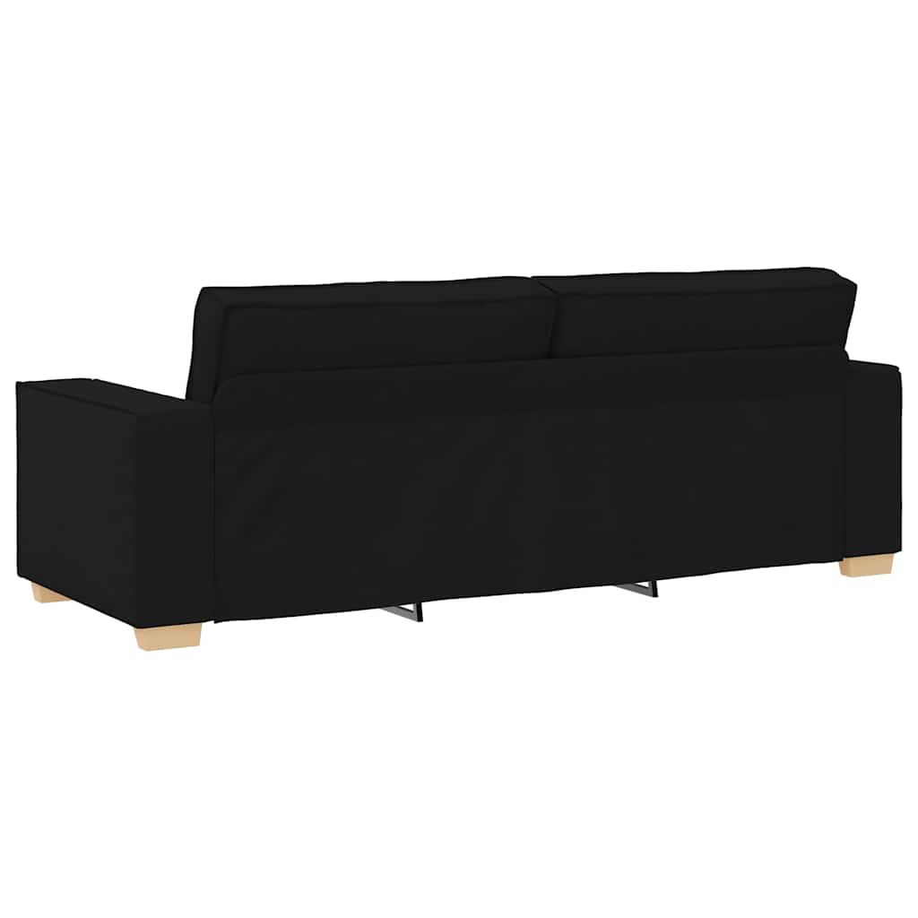 Canapea cu 3 locuri, neagră, 180 cm, material textil GartenMobel Dekor