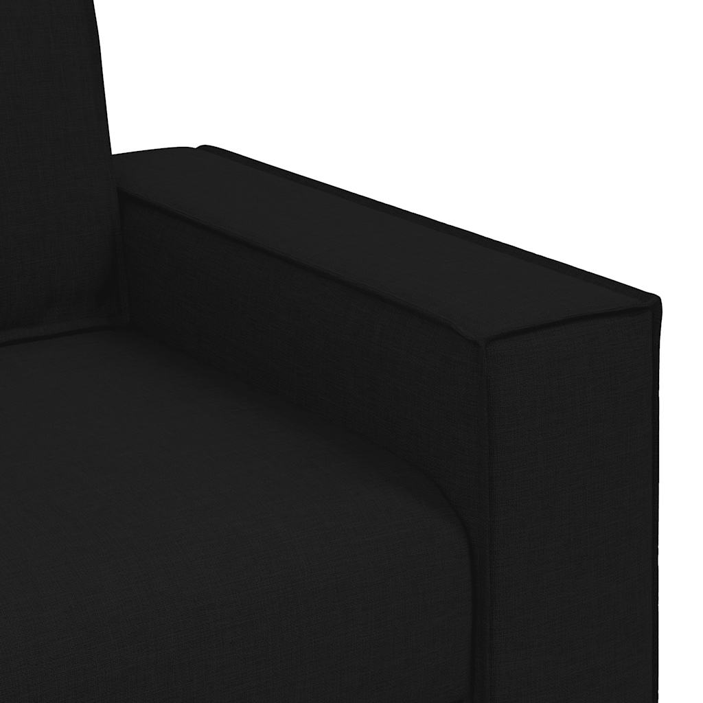 Canapea cu 3 locuri, neagră, 180 cm, material textil GartenMobel Dekor