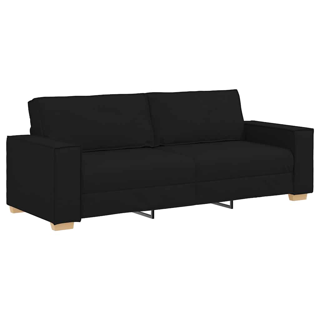 Canapea cu 3 locuri, neagră, 180 cm, material textil GartenMobel Dekor