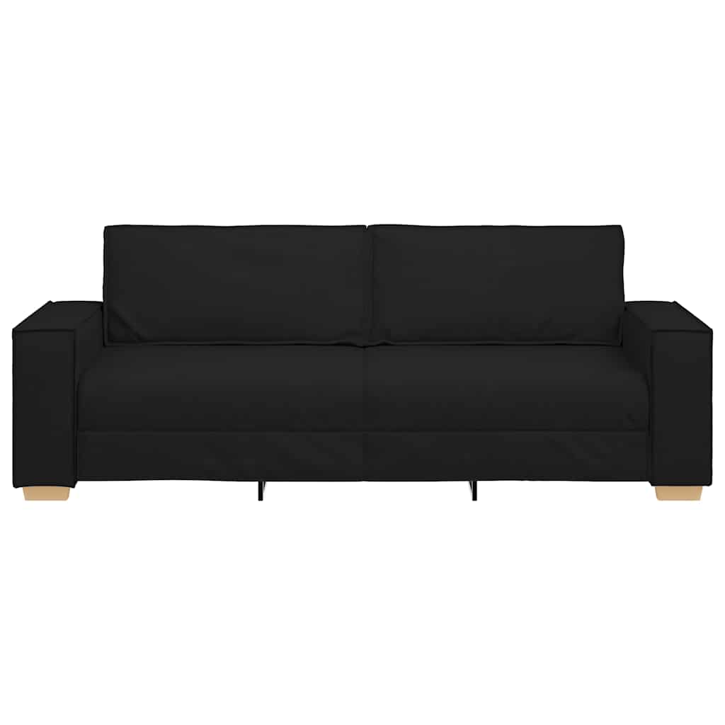 Canapea cu 3 locuri, neagră, 180 cm, material textil GartenMobel Dekor