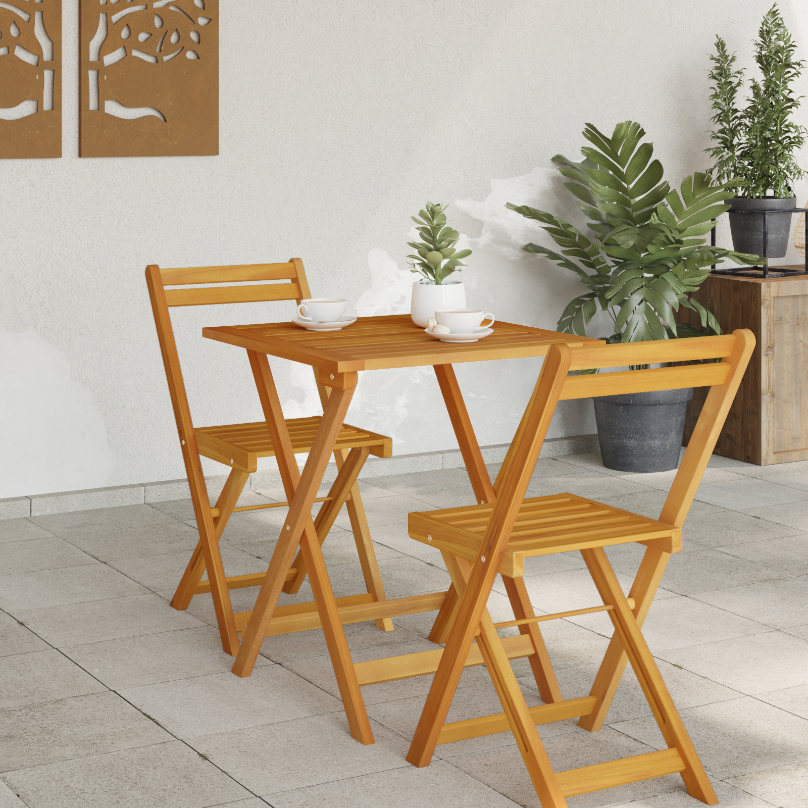 Masă de grădină pliantă Pătrată 60x60x72 cm Lemn masiv Acacia GartenMobel Dekor