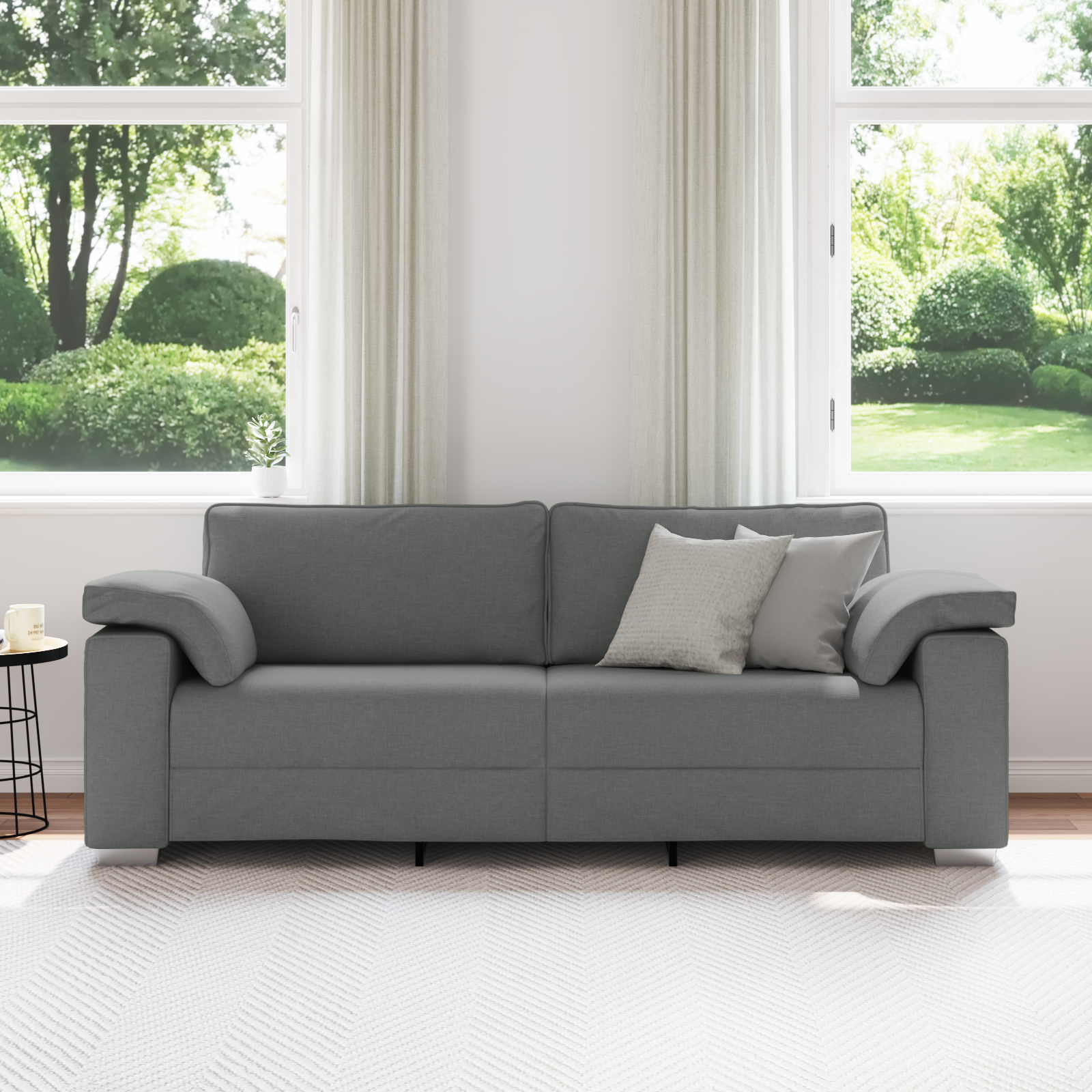 Canapea 3 locuri  Gri închis 178 cm Fabric GartenMobel Dekor