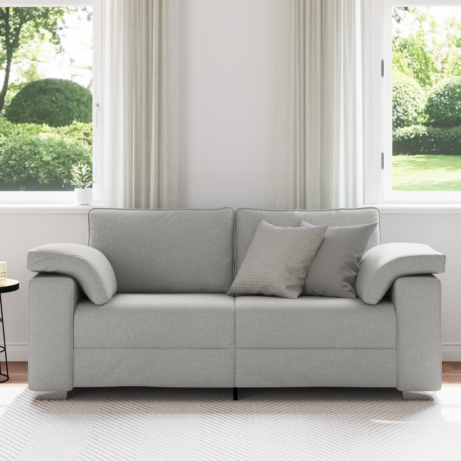 Canapea tip loveseat , Gri nor, 140 cm, Fabric GartenMobel Dekor