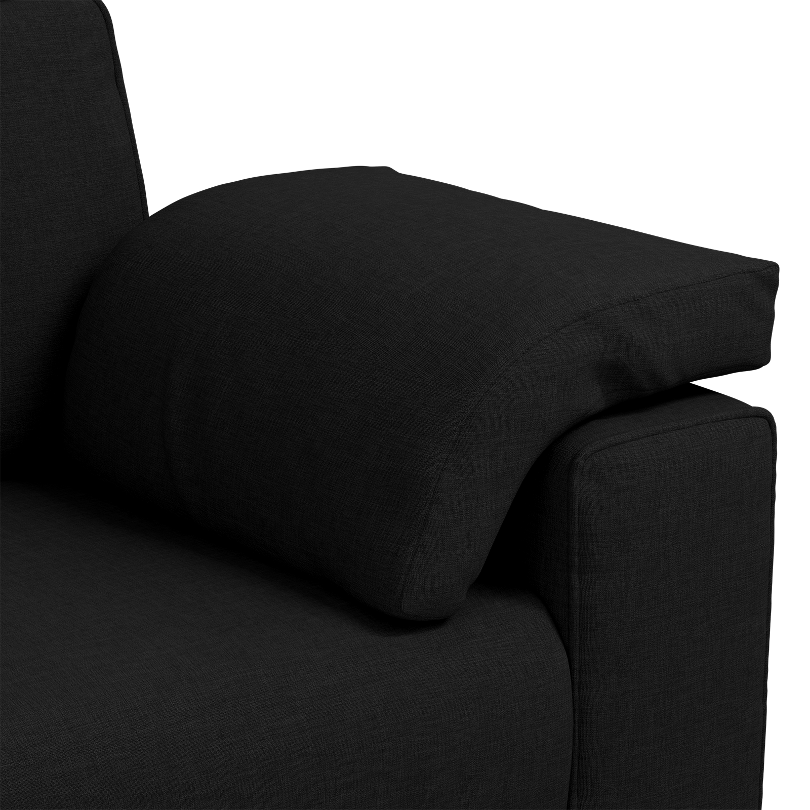 Canapeaua 3 locuri  Neagră, 178 cm, Fabric GartenMobel Dekor