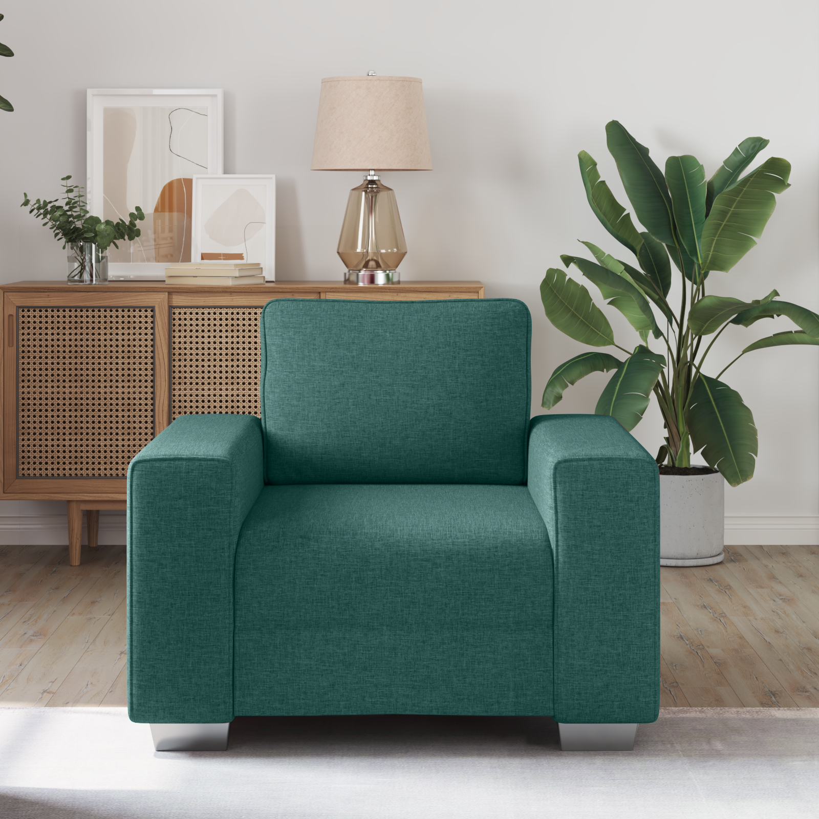 Scaun Sofa  Verde Întunecat 59 cm Fabricat GartenMobel Dekor