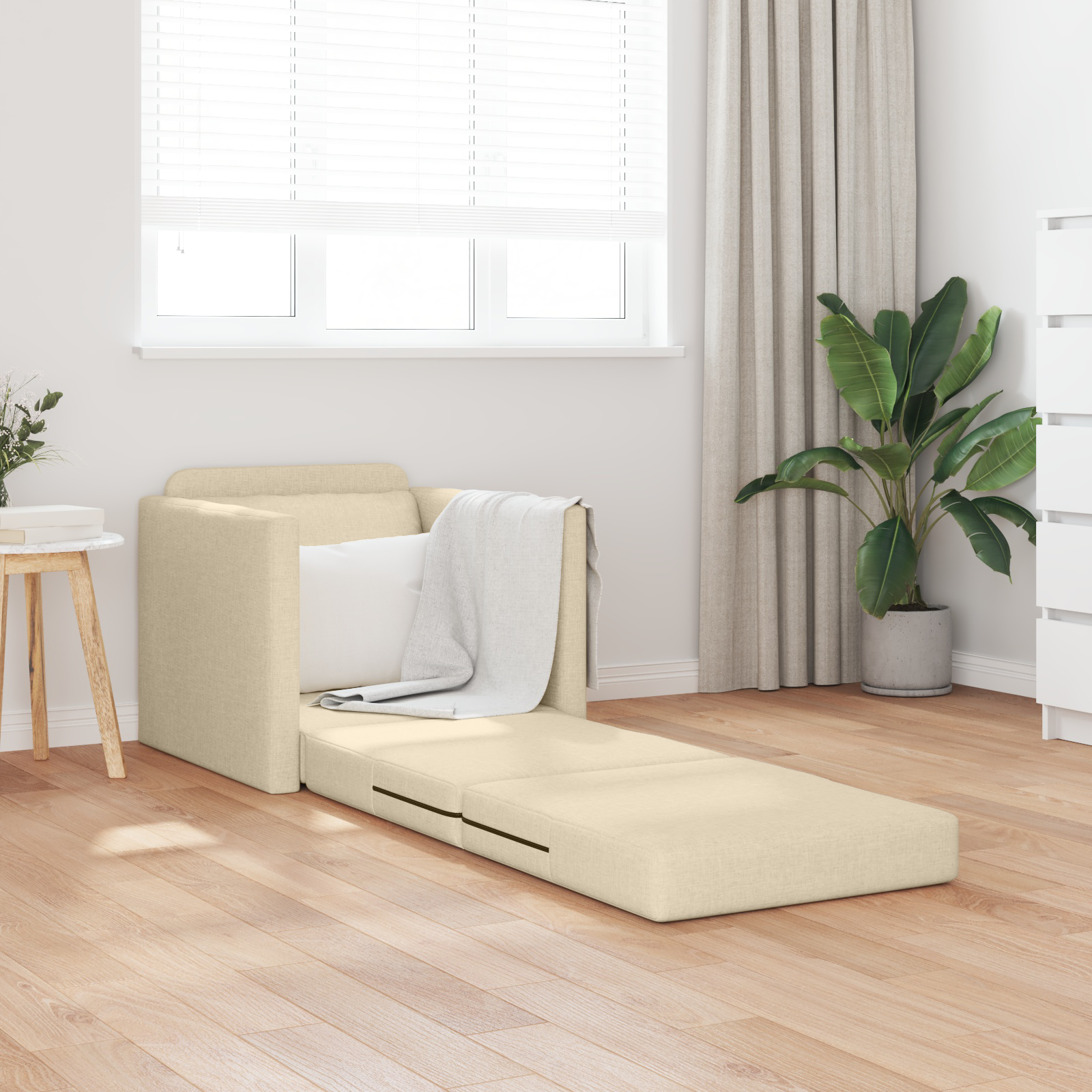 Pat sofa 2 în 1 Crem 74x77x81 cm Textil GartenMobel Dekor