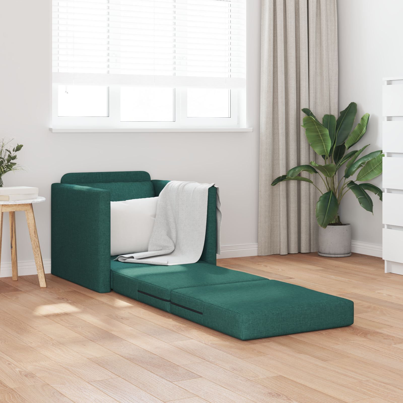 Sofa Pat 2 în 1 Verde Întunecat 74x77x81 cm Textile GartenMobel Dekor