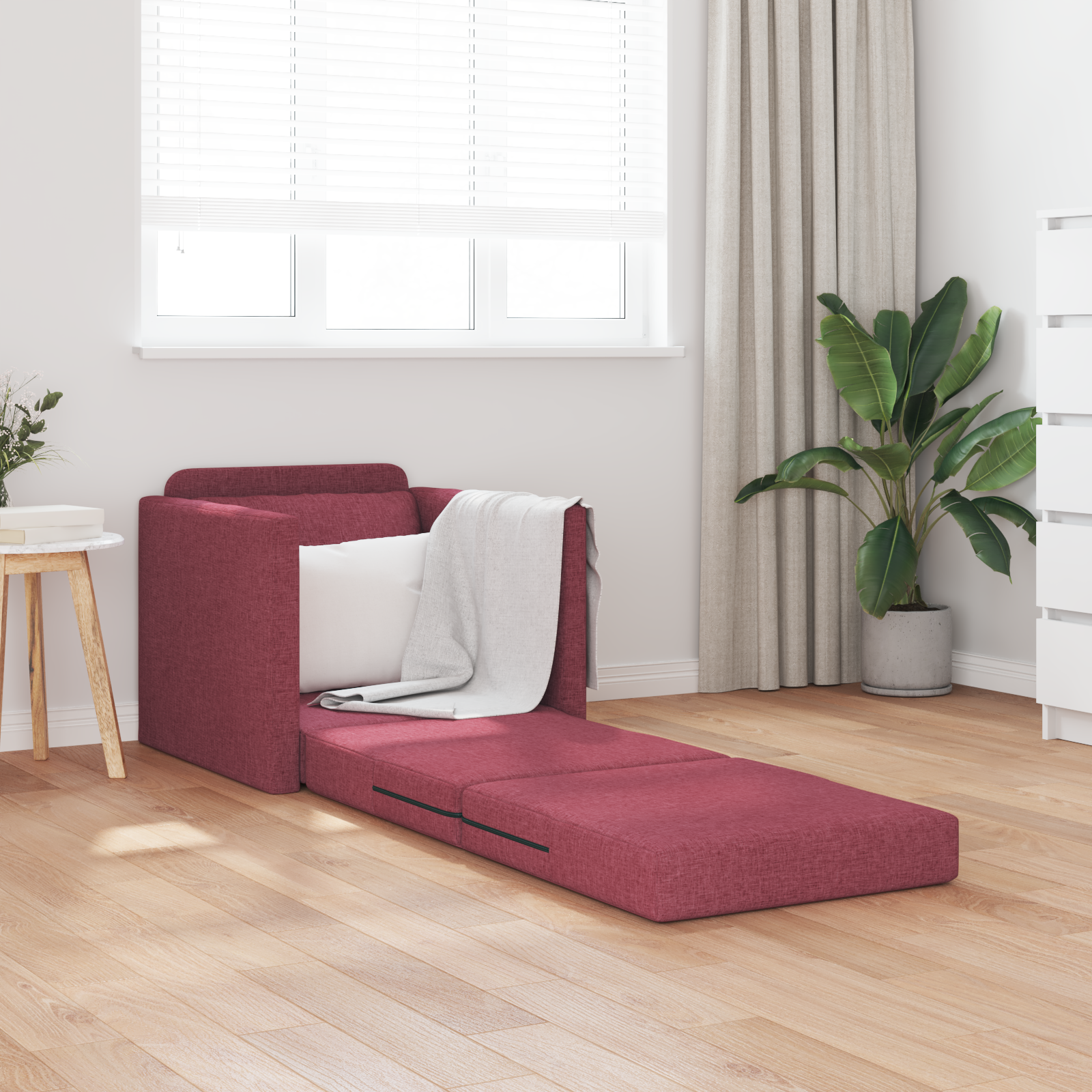 Sofa Verticală 2-în-1 Roșu Vin 74x77x81 cm Fibră Textilă GartenMobel Dekor