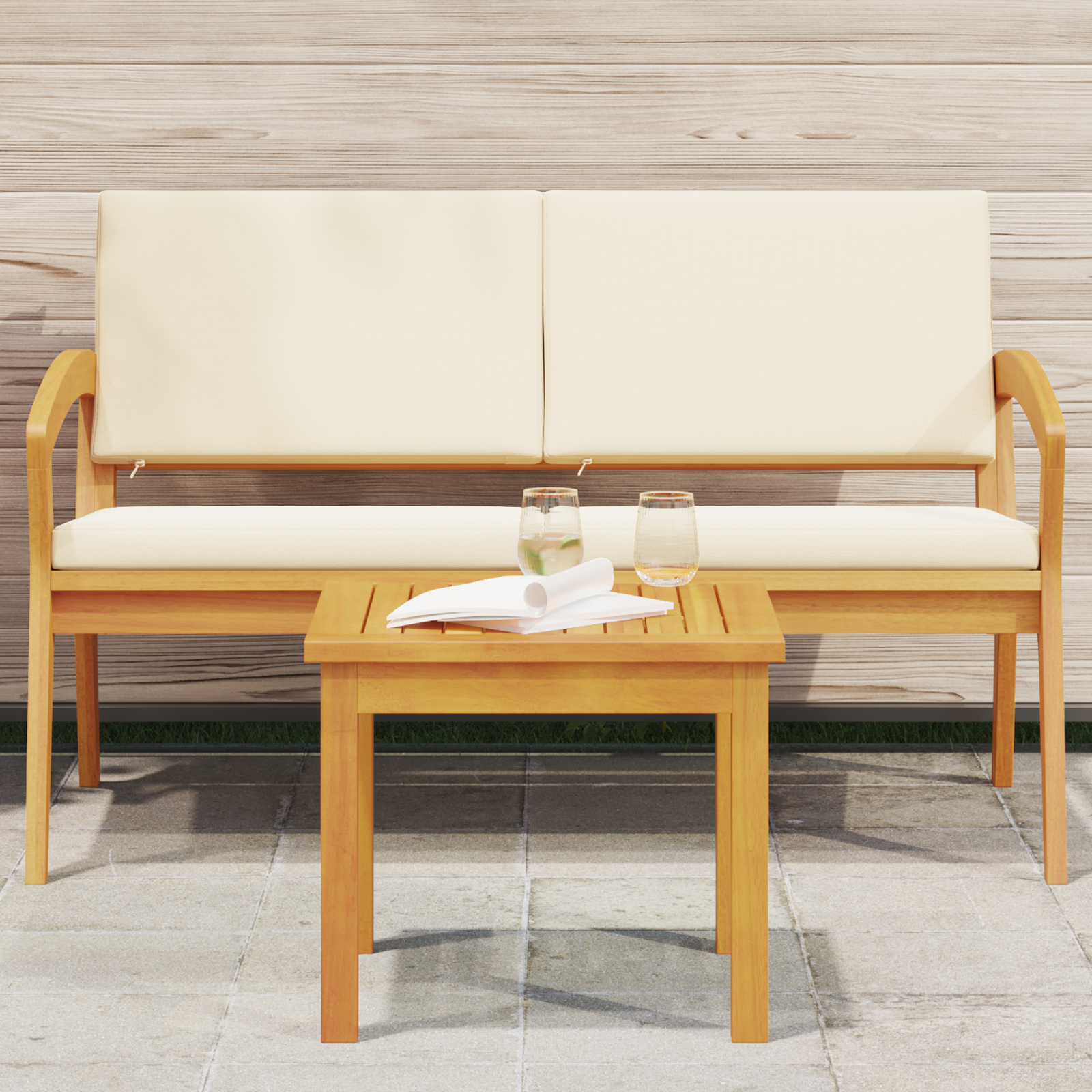 Masă laterală 45x45x38 cm Lemn solid de acacia GartenMobel Dekor