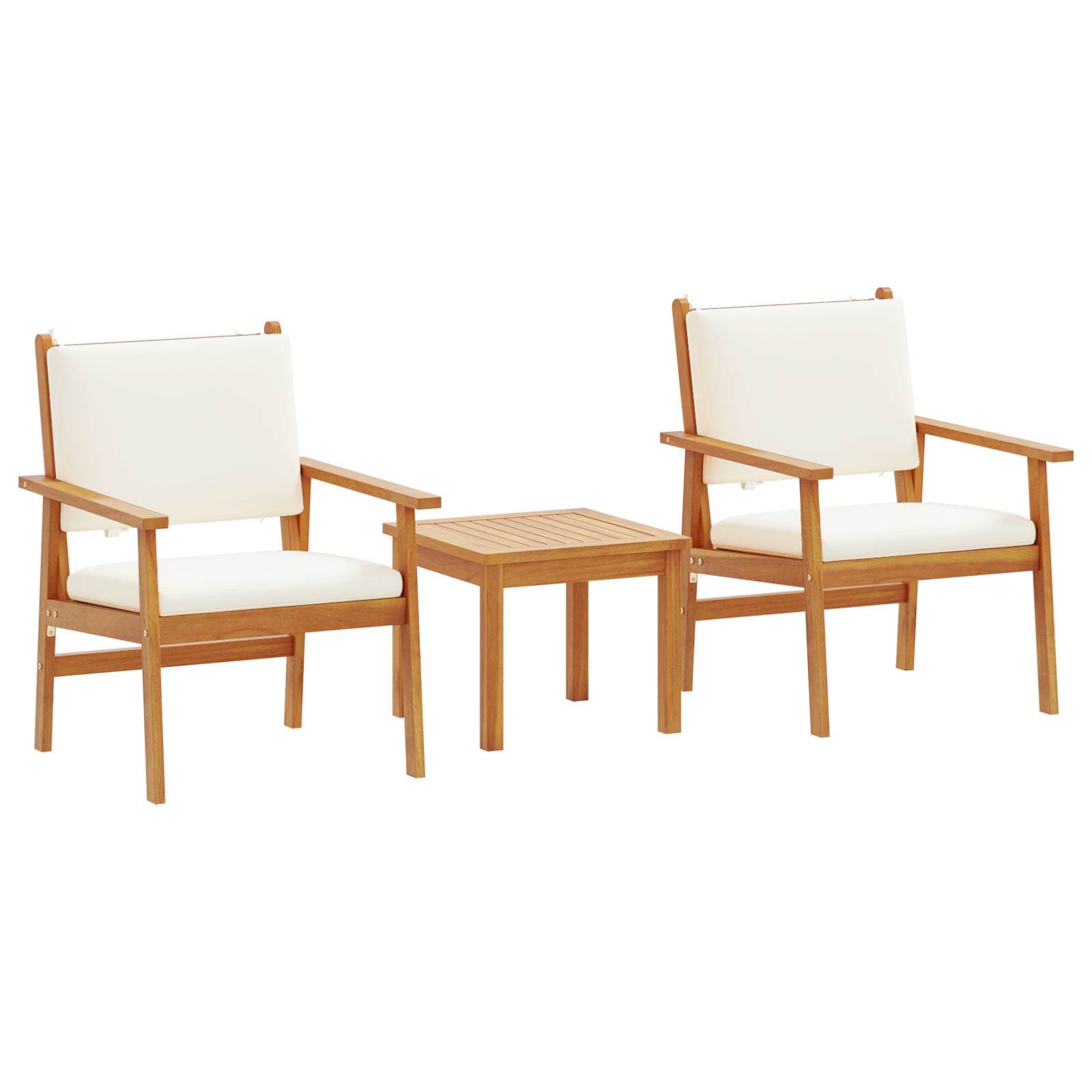 Set de Bistro pentru Grădină 3 Piese cu Perne din Lemn Masiv de Acacia GartenMobel Dekor