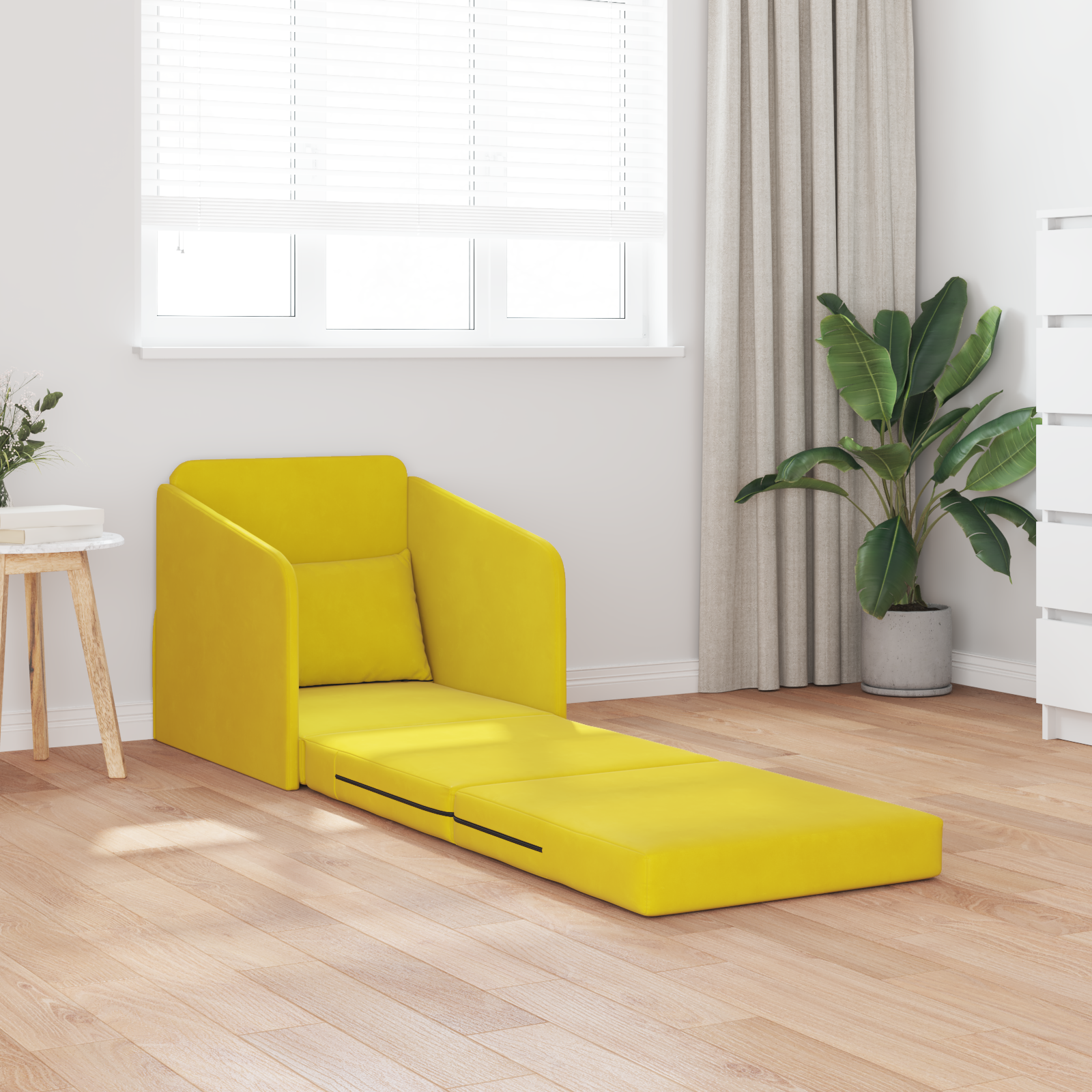 Canapea Pat 2-in-1 Galben 65x80x83 cm Catifea GartenMobel Dekor