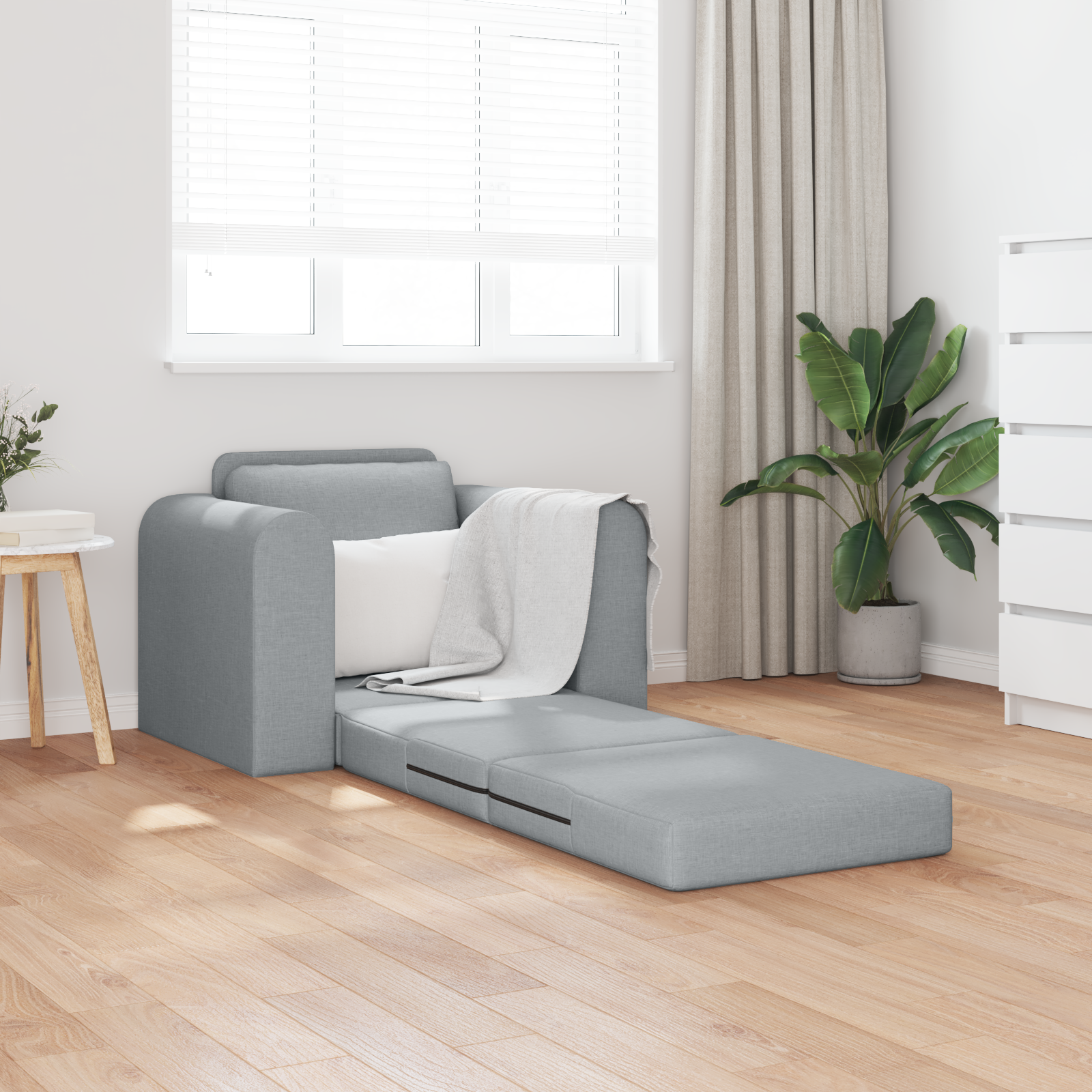 Canapea Pat 2-in-1 Gri Deschis 98x71x83 cm Material Textil GartenMobel Dekor