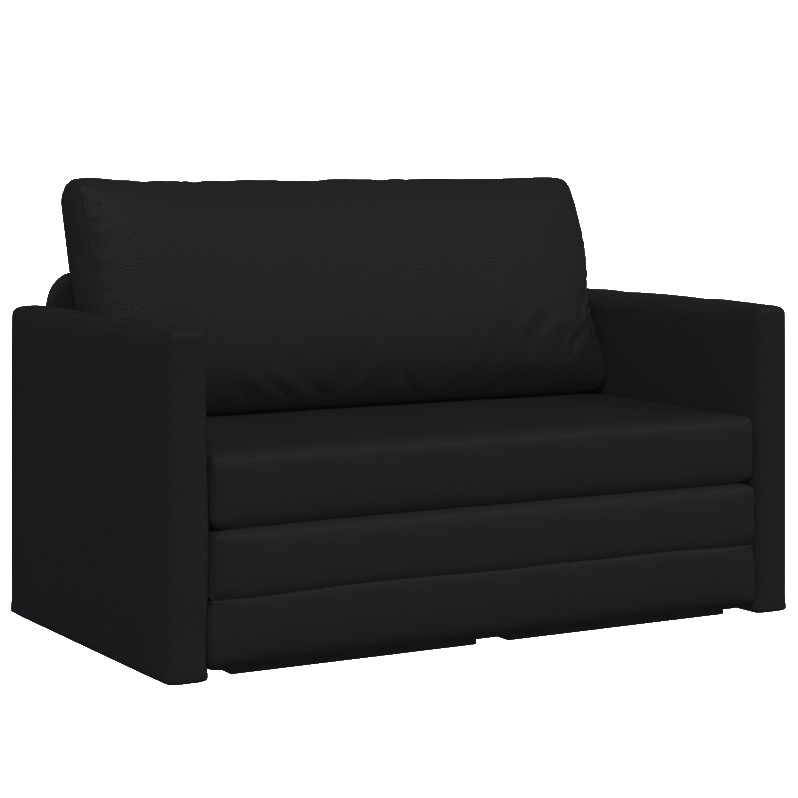 Canapea de Podea Pat 2 în 1 Neagră 124x71x78 cm Piele Sintetică GartenMobel Dekor