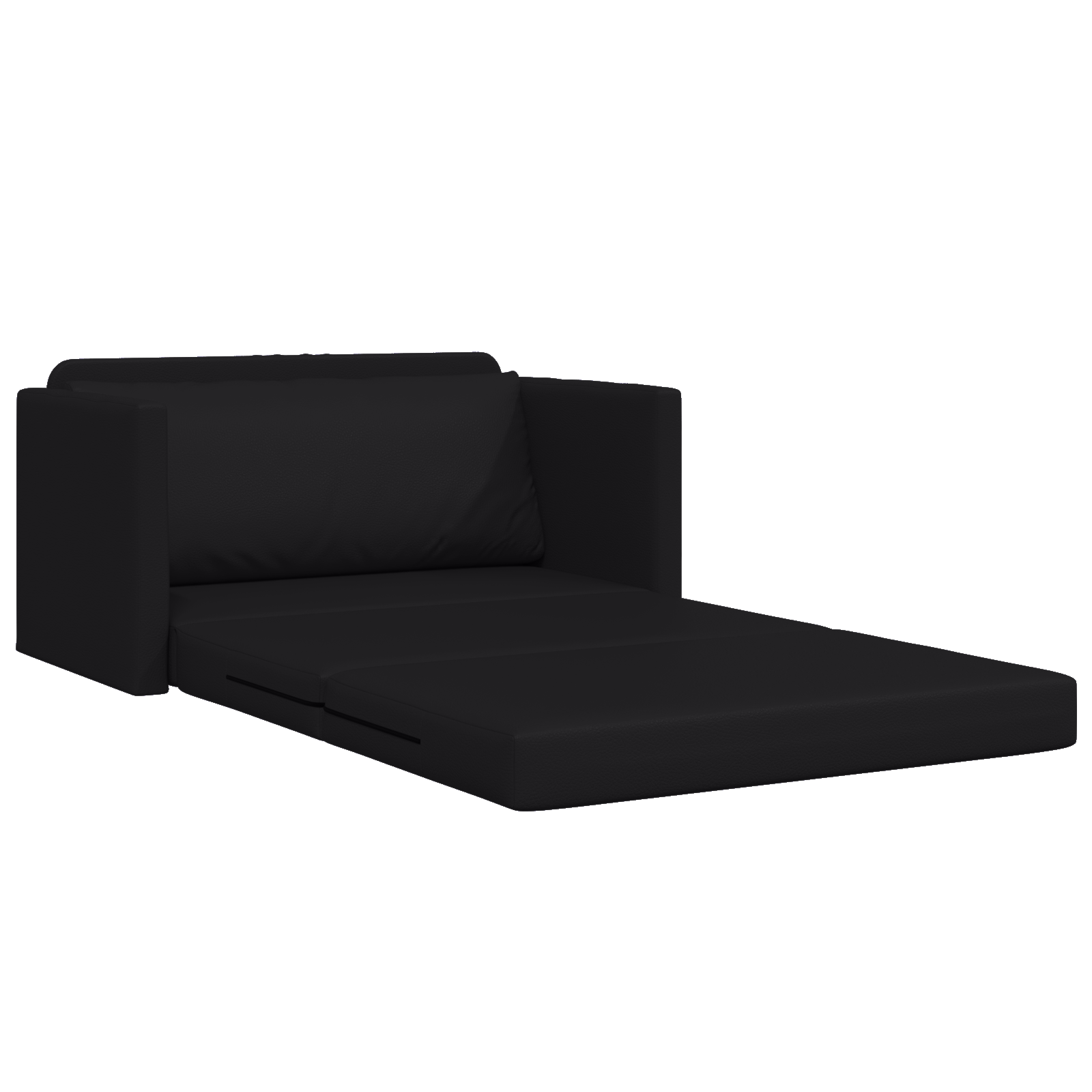 Canapea de Podea Pat 2 în 1 Neagră 124x71x78 cm Piele Sintetică GartenMobel Dekor