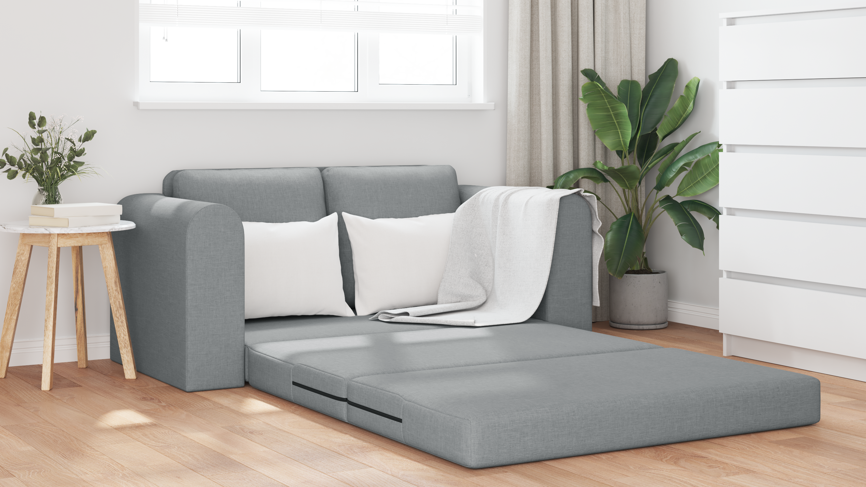 Canapea extensibilă 2 în 1 Gri deschis 148x71x83 cm Fabri GartenMobel Dekor
