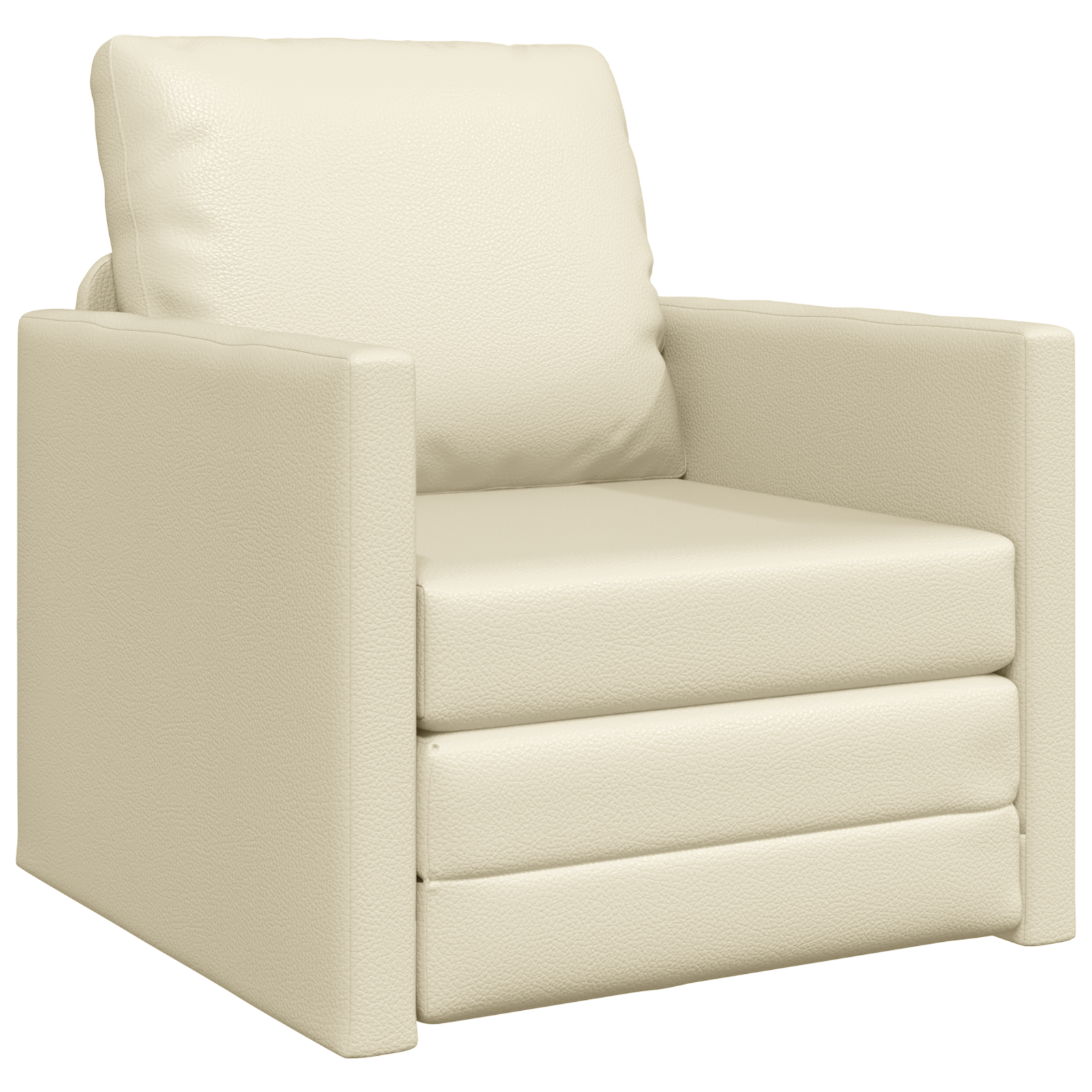 Canapea pat 2 în 1 crem 74x77x81 cm din piele sintetică GartenMobel Dekor