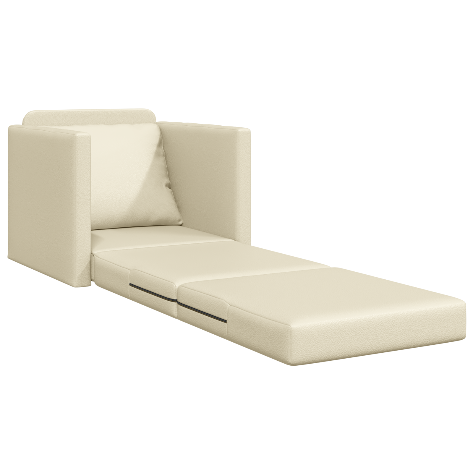 Canapea pat 2 în 1 crem 74x77x81 cm din piele sintetică GartenMobel Dekor